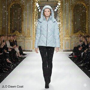 JLO By Jenifer Lopez Women Large Hoodie Coat Dawn Filled Full Zip 3-Pocket Quilt